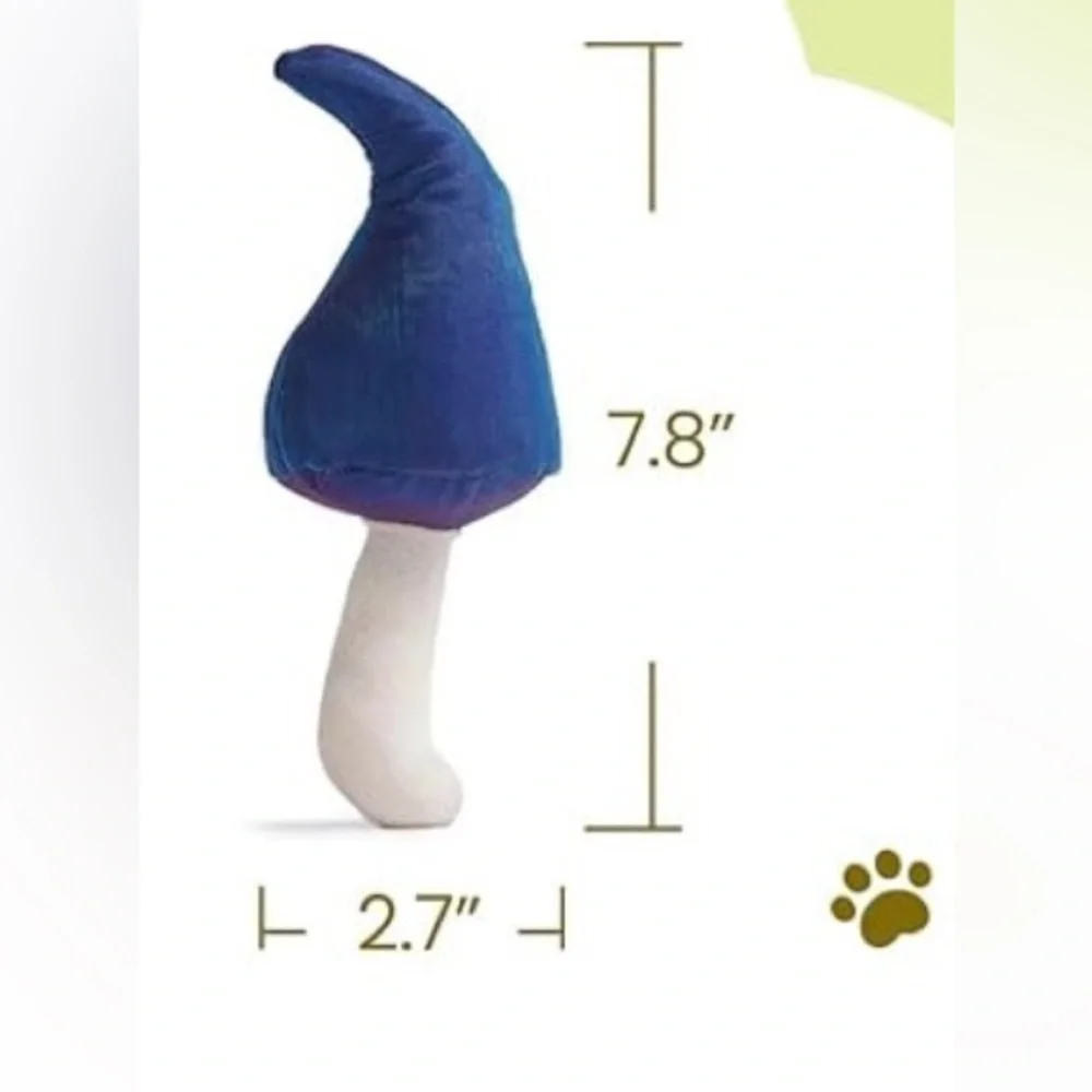 Mushroom Catnip Cat Toys, Catnip & Silvervine Chew Toy, Blue Fairytale Mushroom